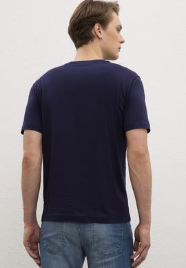 Erkek Lacivert Basic V Yaka Tişört - 50222610011