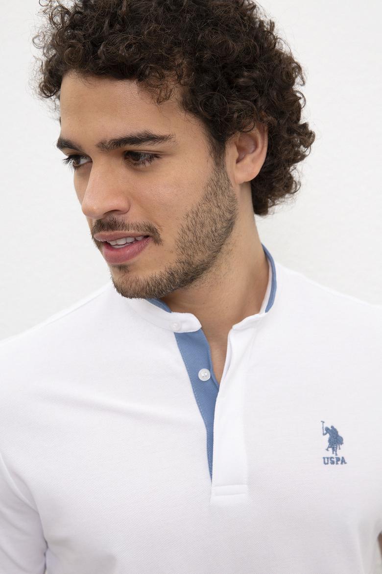 Erkek Beyaz Hakim Yaka T-Shirt - 50219112002