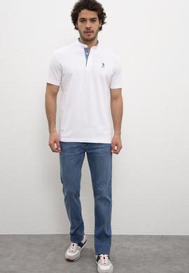 Erkek Beyaz Hakim Yaka T-Shirt - 50219112002