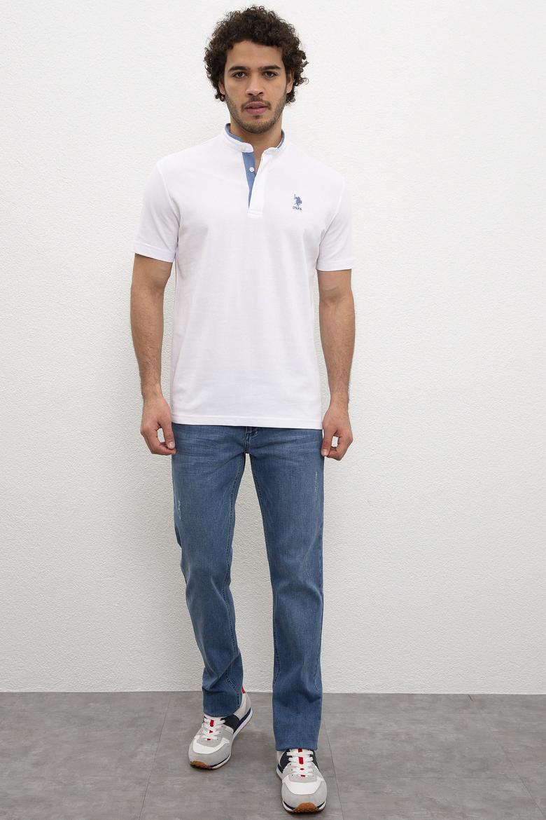 Erkek Beyaz Hakim Yaka T-Shirt - 50219112002