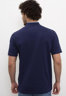 Erkek Lacivert Hakim Yaka T-Shirt - 50219112031