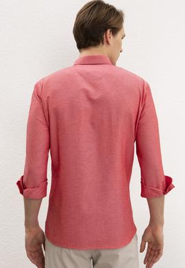 Erkek Kırmızı Uzun Kollu Basic Gömlek - 50218954072