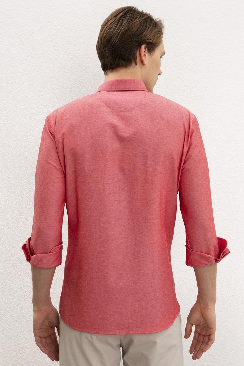 Erkek Kırmızı Uzun Kollu Basic Gömlek - 50218954072