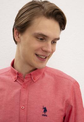 Erkek Kırmızı Uzun Kollu Basic Gömlek - 50218954072