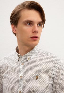 Erkek Haki Desenli Gömlek Uzunkol - 50219438017