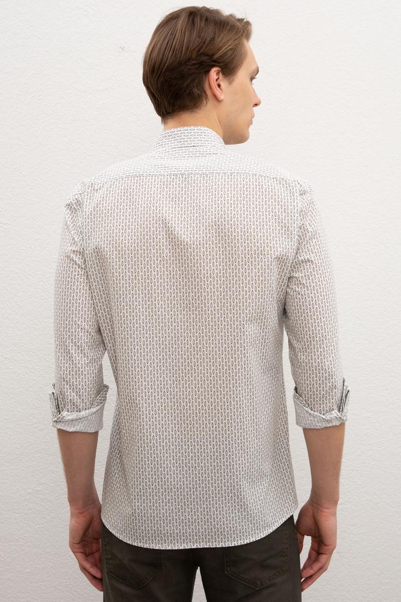 Erkek Haki Desenli Gömlek Uzunkol - 50219438017