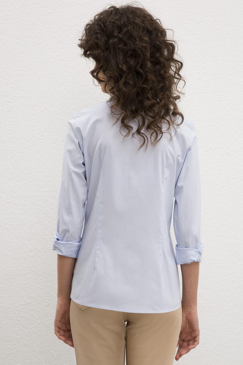 Kadın Açık Mavi Uzun Kollu Basic Gömlek - 50219519002