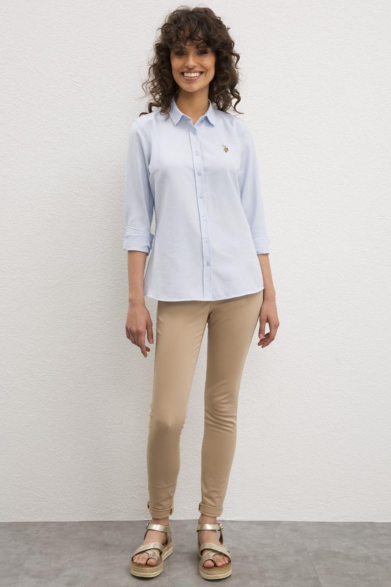 Kadın Açık Mavi Uzun Kollu Basic Gömlek - 50219521009