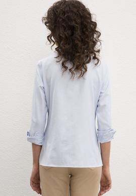 Kadın Açık Mavi Uzun Kollu Basic Gömlek - 50219521009