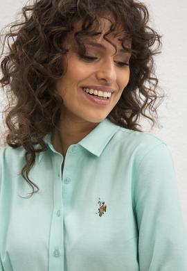 Kadın Mint Uzun Kollu Basic Gömlek - 50219521034