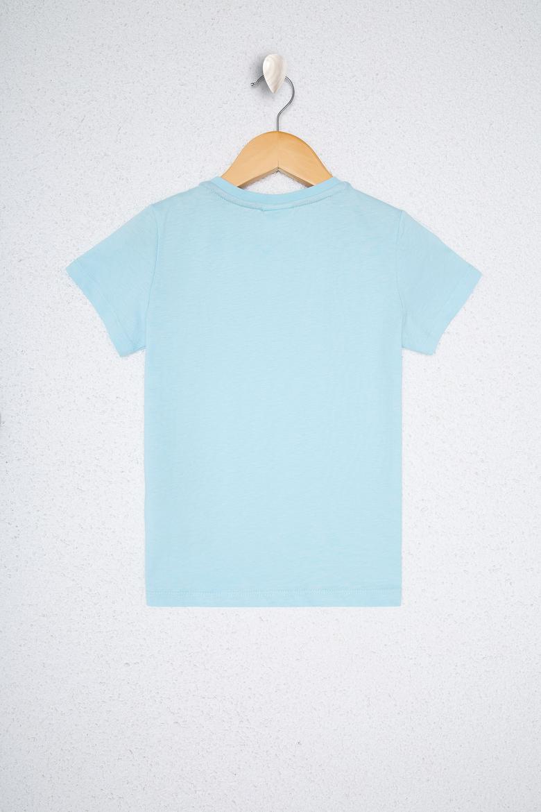 Erkek Çocuk Mavi Bisiklet Yaka Tişört - 50218039122