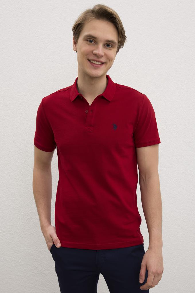 Erkek Bordo Basic Polo Yaka Tişört