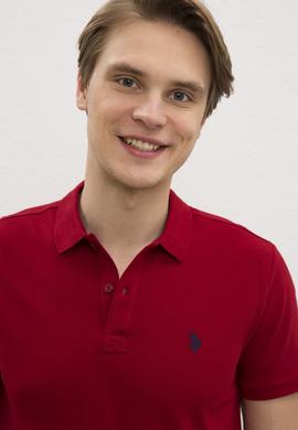 Erkek Bordo Basic Polo Yaka Tişört - 50217612330