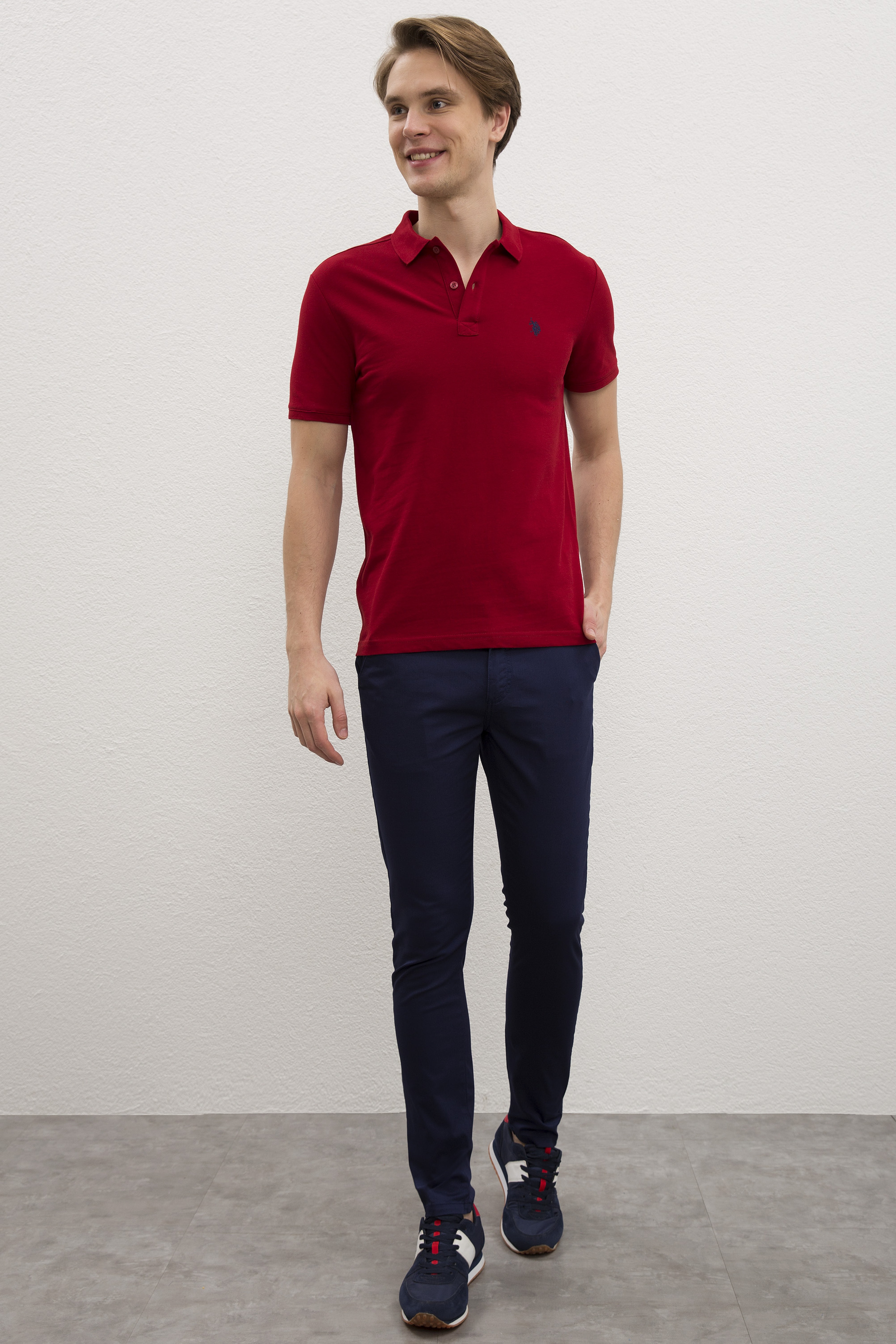 Erkek Bordo Basic Polo Yaka Tişört