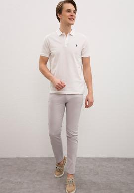 Erkek Ekru Basic Polo Yaka Tişört - 50217612331