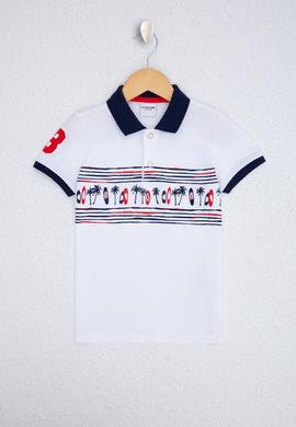 Erkek Çocuk Beyaz Polo Yaka Tişört - 50220250001
