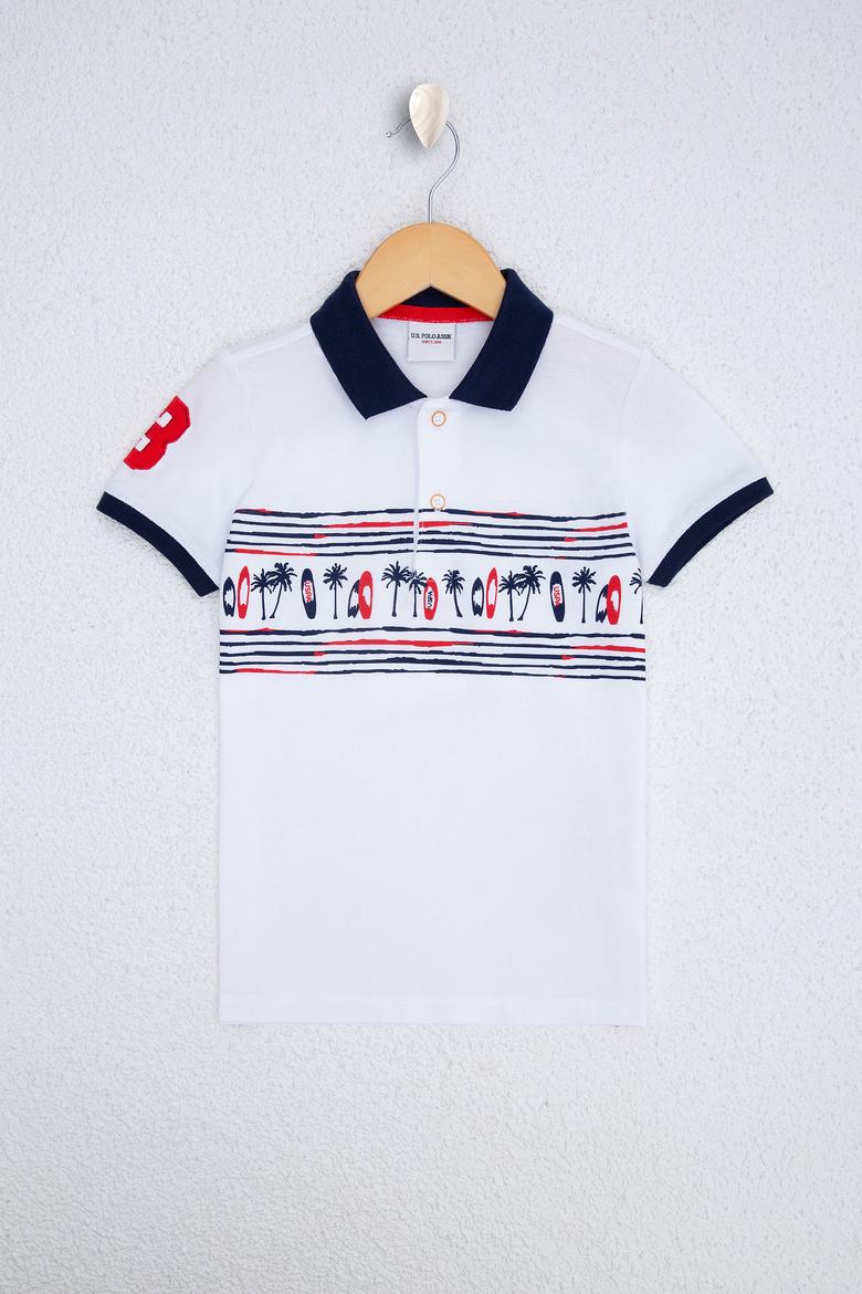 Erkek Çocuk Beyaz Polo Yaka Tişört