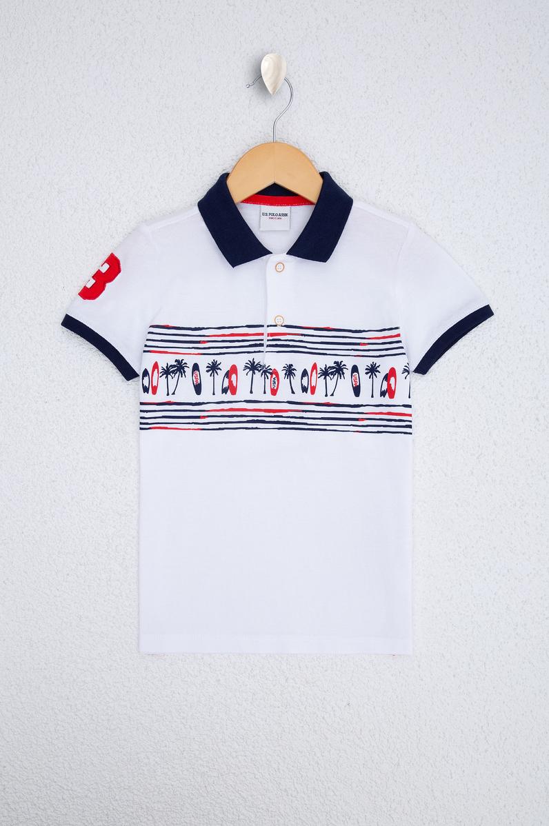 Erkek Çocuk Beyaz Polo Yaka Tişört