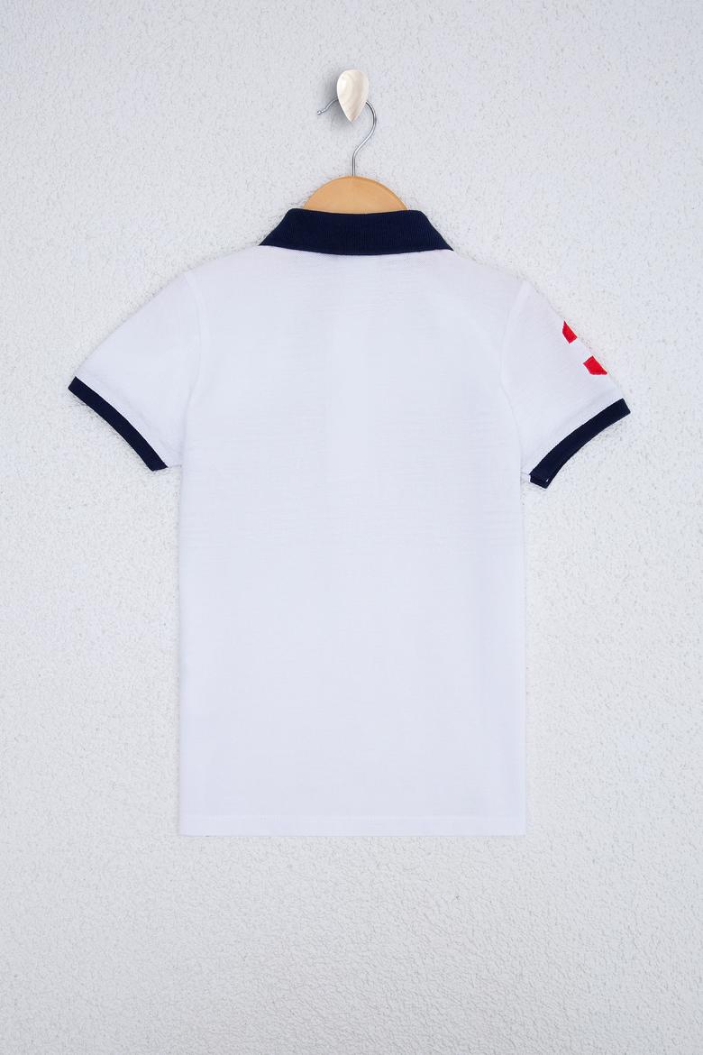Erkek Çocuk Beyaz Polo Yaka Tişört - 50220250001