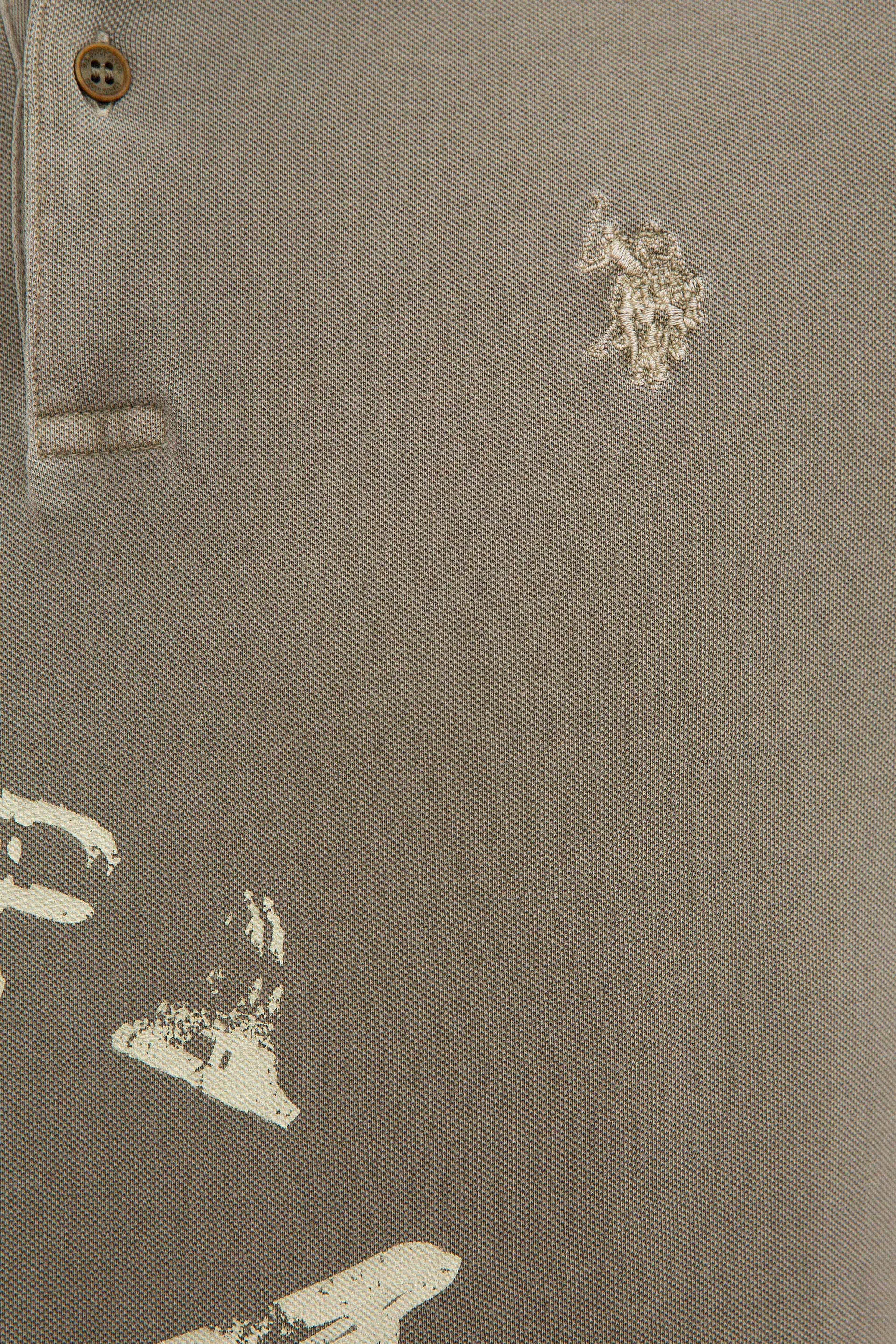 Erkek Haki Polo Yaka T-Shirt