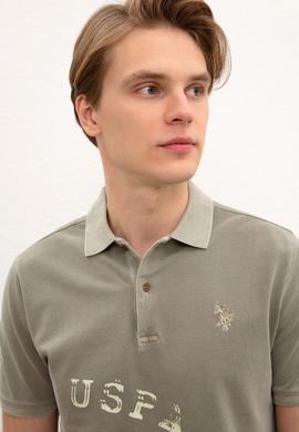 Erkek Haki Polo Yaka T-Shirt - 50219189024