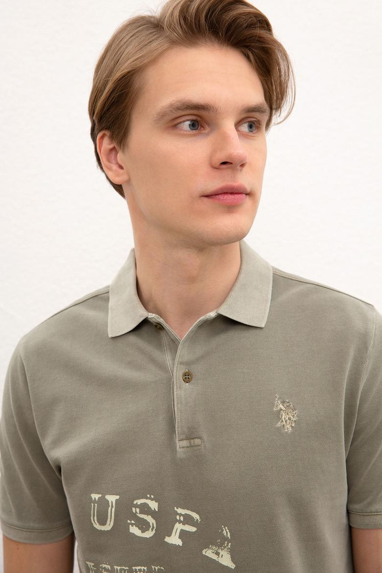 Erkek Haki Polo Yaka T-Shirt - 50219189024