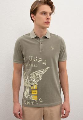 Erkek Haki Polo Yaka T-Shirt - 50219189024