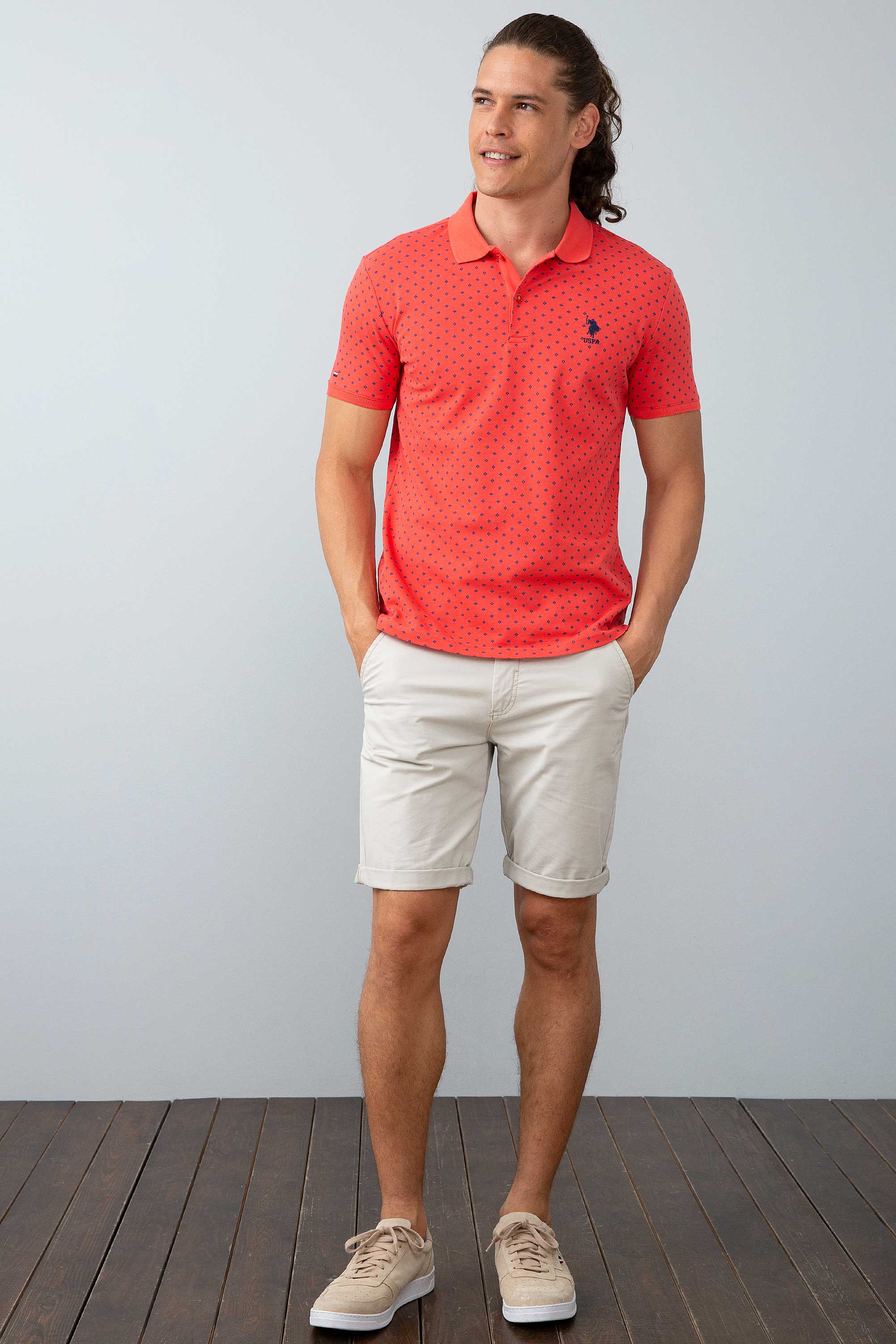 Erkek Nar Çiçeği Polo Yaka T-Shirt - Image 2