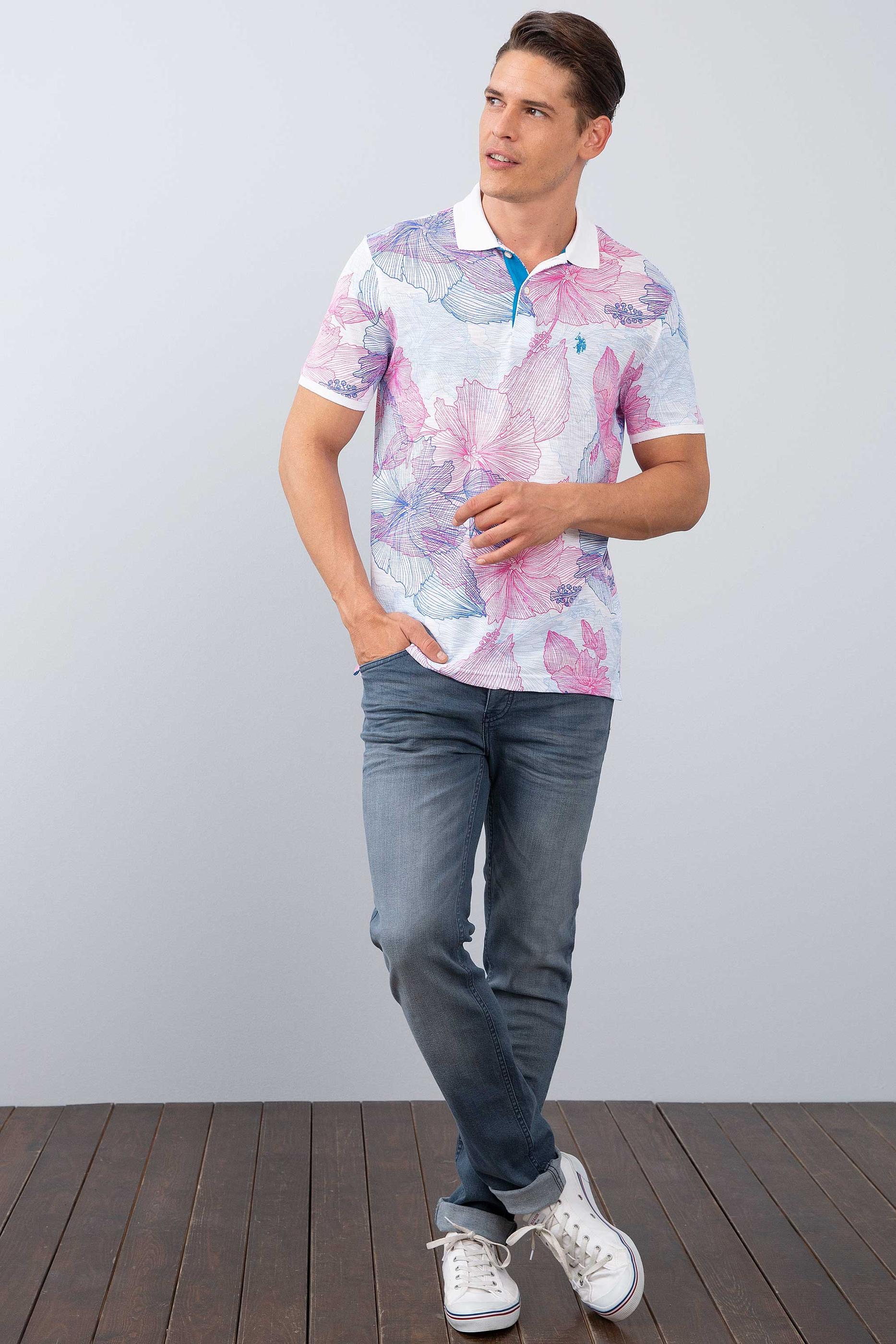 Erkek Koyu Pembe Polo Yaka T-Shirt