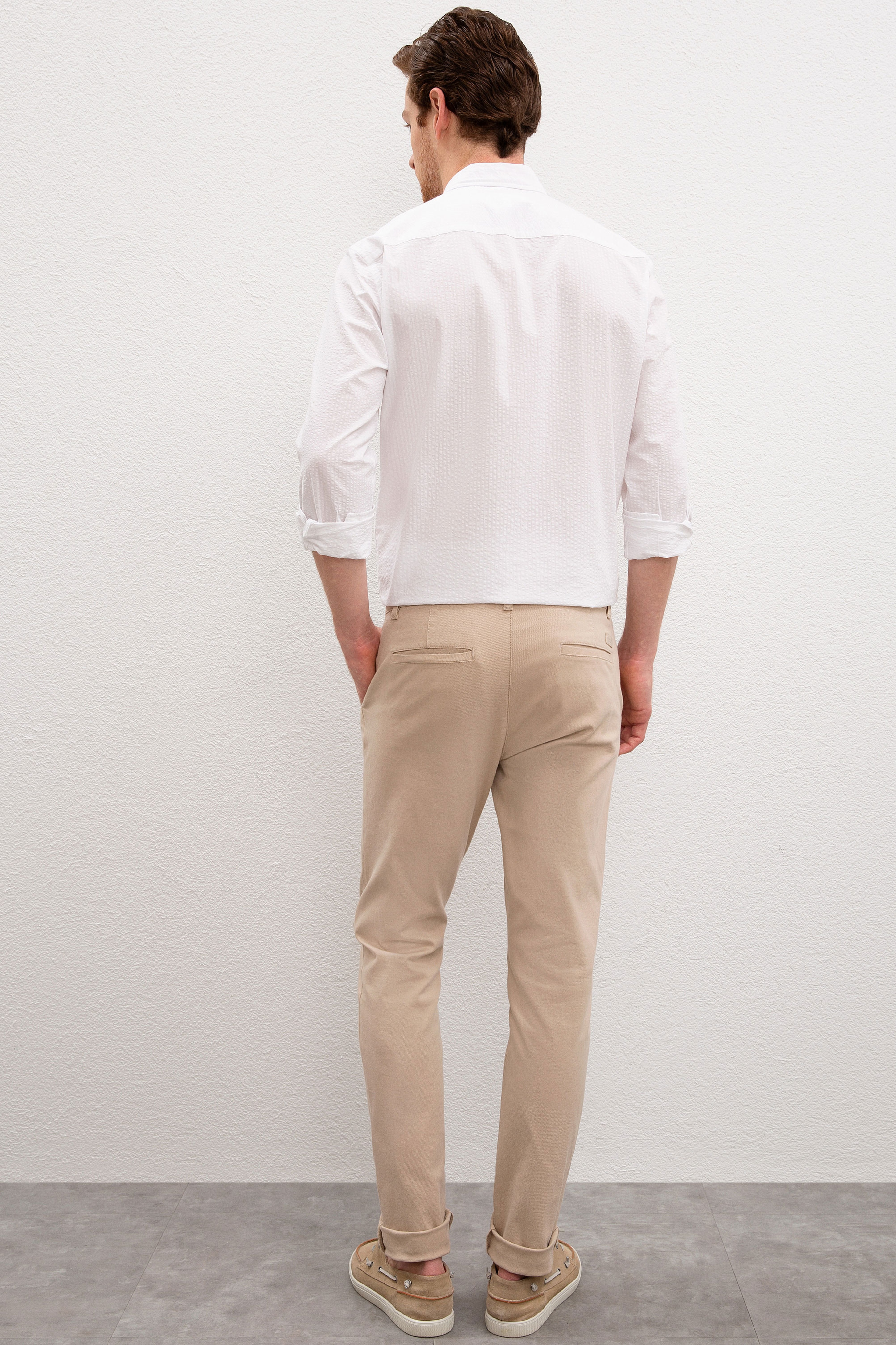 Erkek Bej Kanvas Pantolon - Image 3