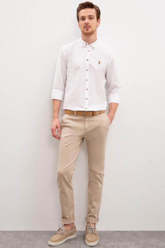Erkek Bej Kanvas Pantolon