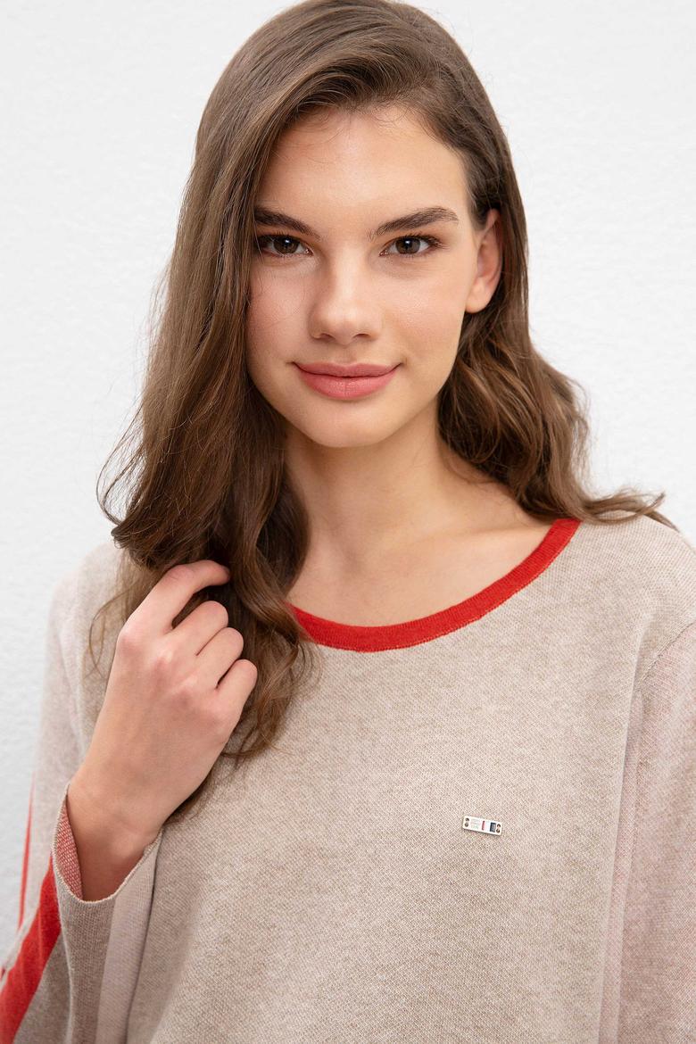 Kadın Beyaz Triko Kazak - 50206774010