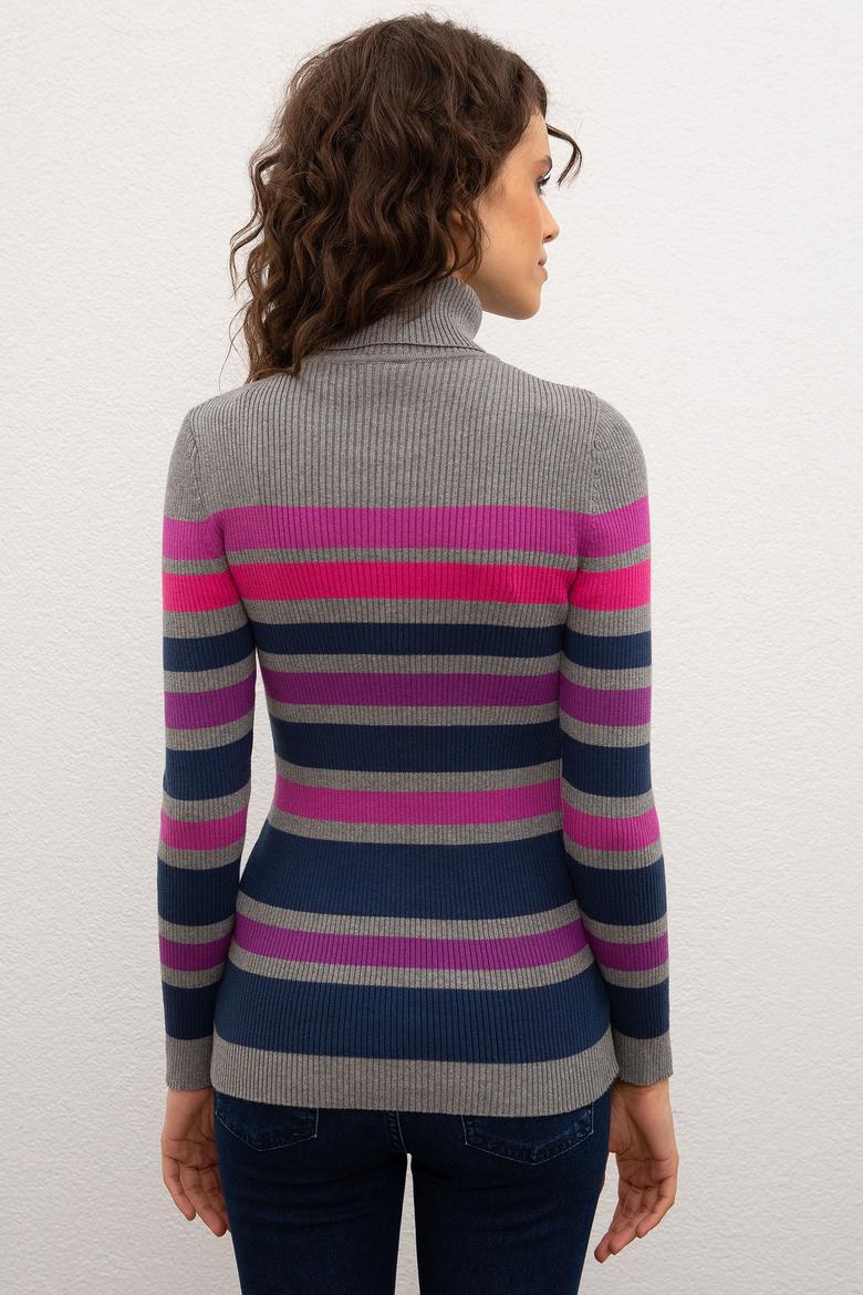 Kadın Gri Melanj Kazak - 50209795011