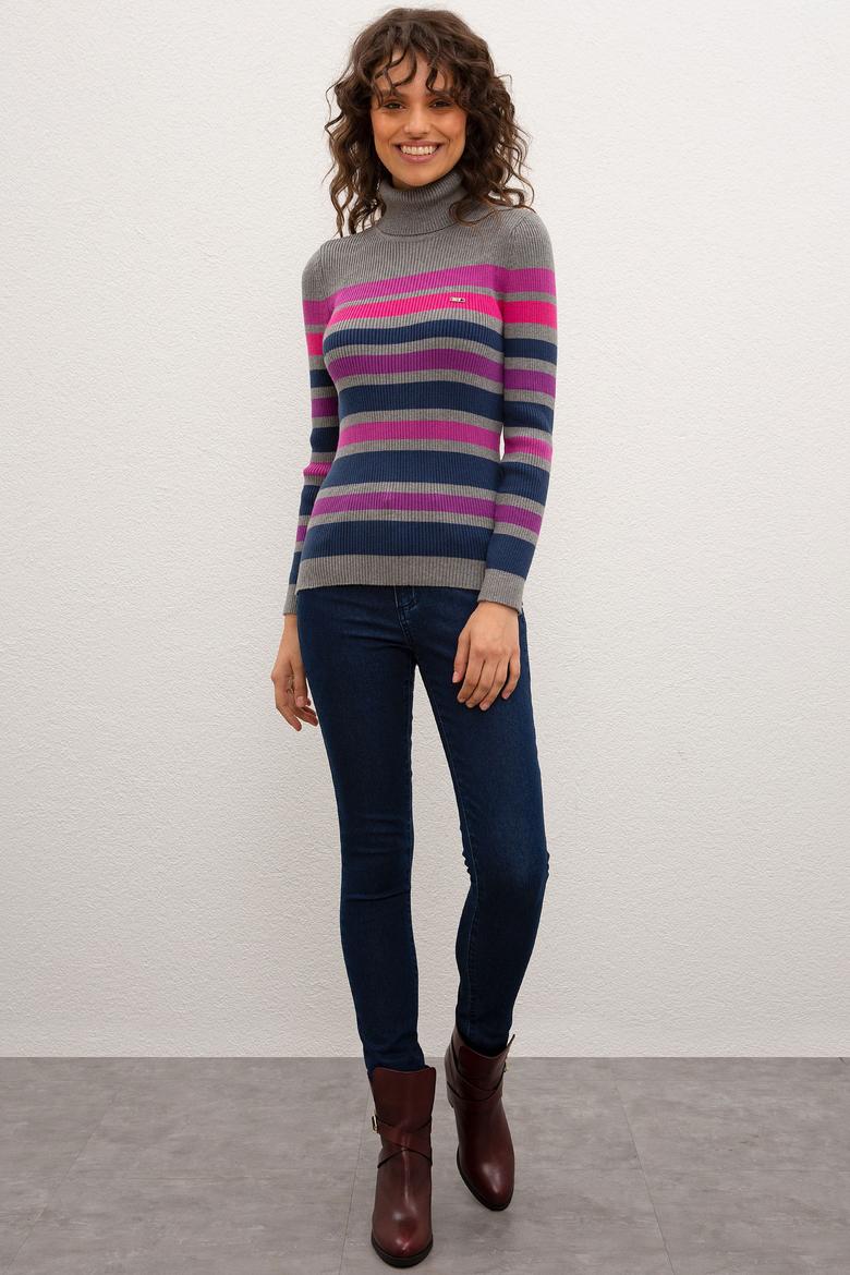 Kadın Gri Melanj Kazak - 50209795011