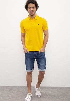 Erkek Sarı Basic Tişört - 50217612063