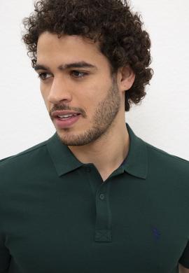 Erkek Koyu Yeşil Basic Tişört - 50217612093