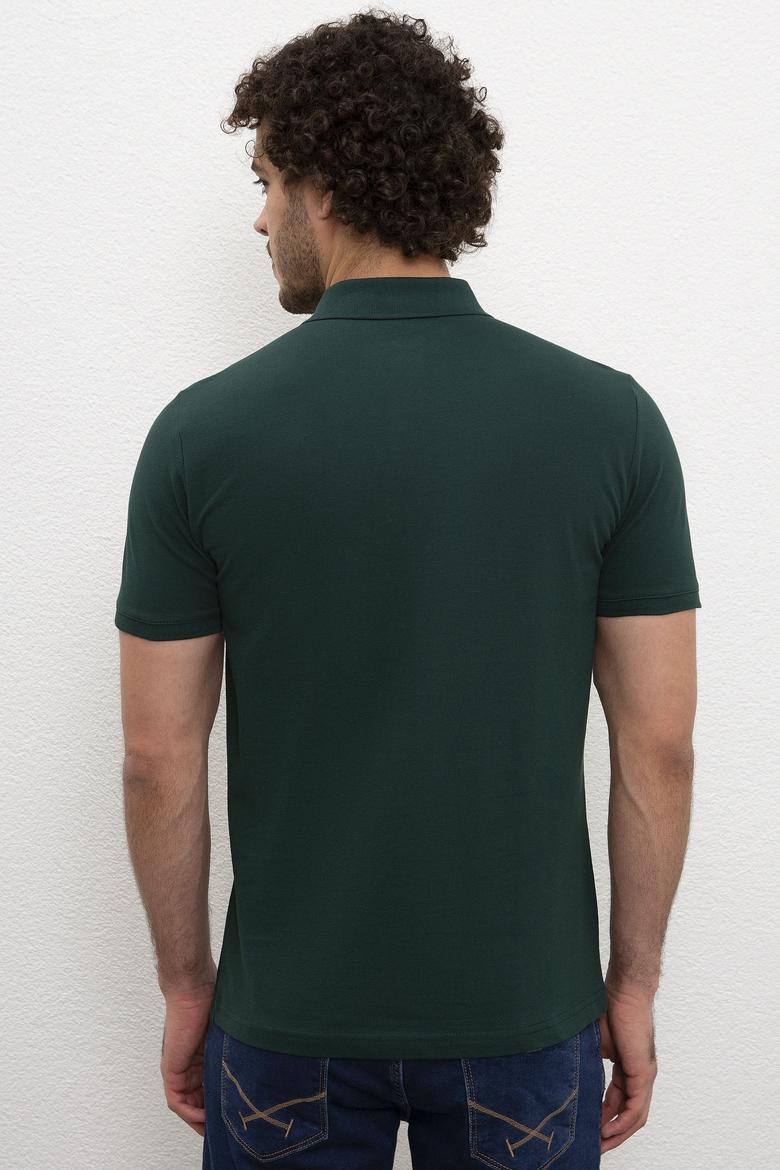 Erkek Koyu Yeşil Basic Tişört - 50217612093