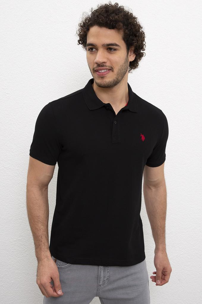 Erkek Siyah Basic Polo Yaka Tişört