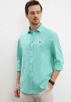 Erkek Yeşil Gömlek Uzunkol Basic - 50200420049