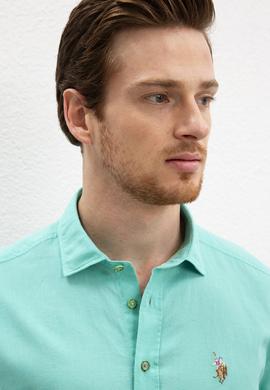 Erkek Yeşil Gömlek Uzunkol Basic - 50200420049