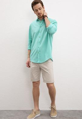 Erkek Yeşil Gömlek Uzunkol Basic - 50200420049