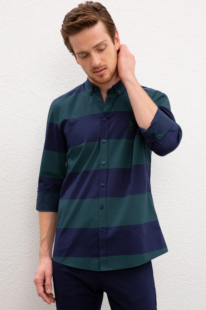 Erkek Yeşil Gömlek Uzunkol