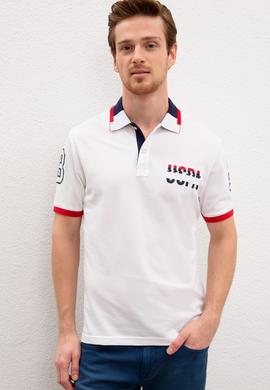 Erkek Beyaz Polo Yaka T-Shirt - 50219169004