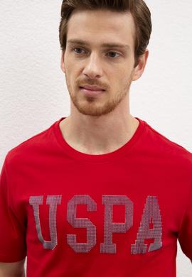 Erkek Kırmızı Bisiklet Yaka T-Shirt - 50219185025