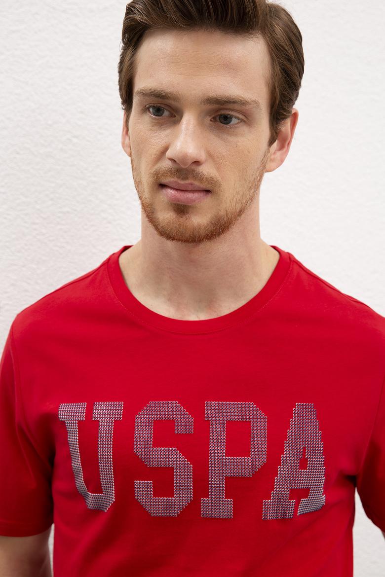 Erkek Kırmızı Bisiklet Yaka T-Shirt - 50219185025