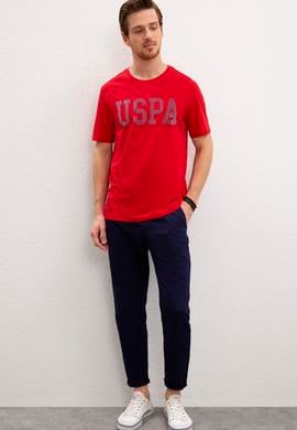 Erkek Kırmızı Bisiklet Yaka T-Shirt - 50219185025