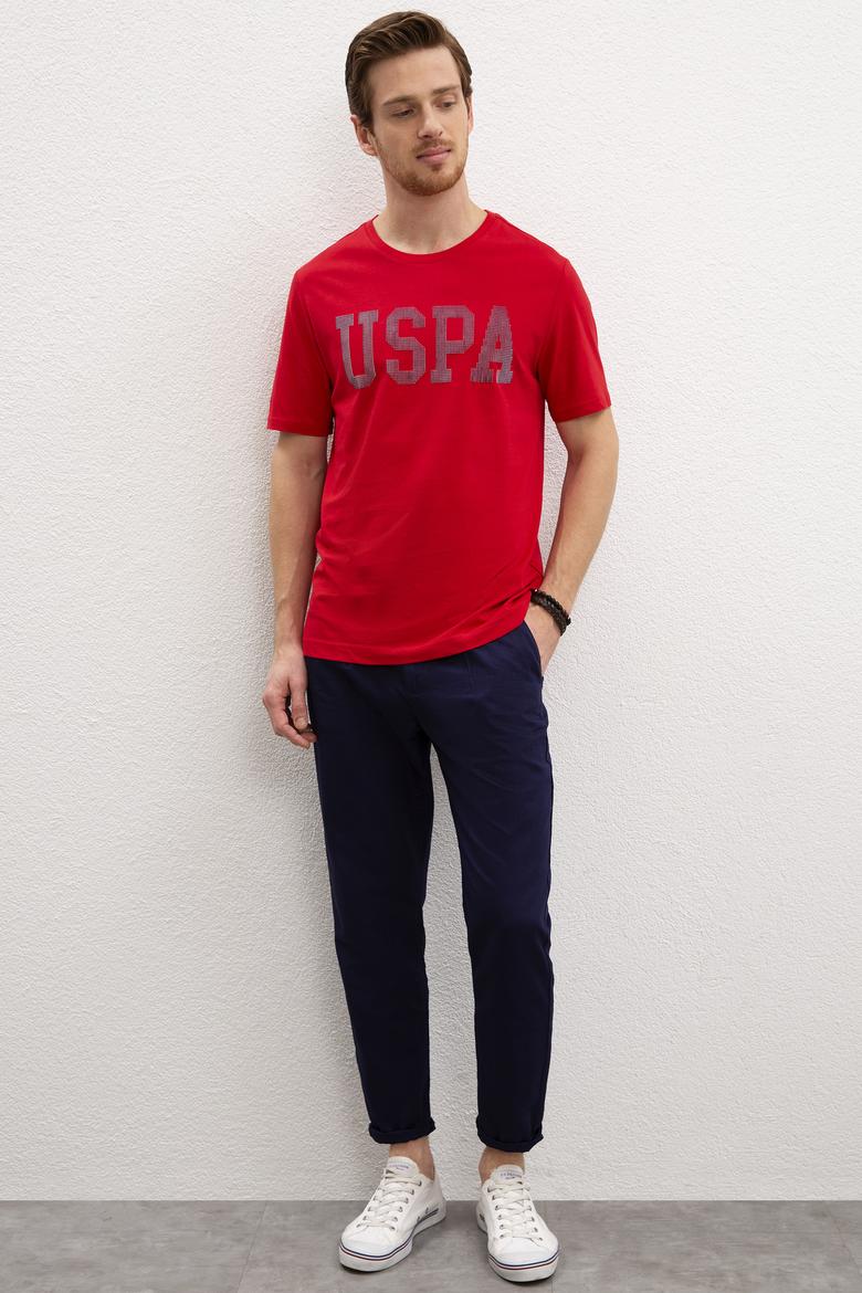 Erkek Kırmızı Bisiklet Yaka T-Shirt - 50219185025