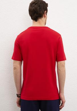 Erkek Kırmızı Bisiklet Yaka T-Shirt - 50219185025