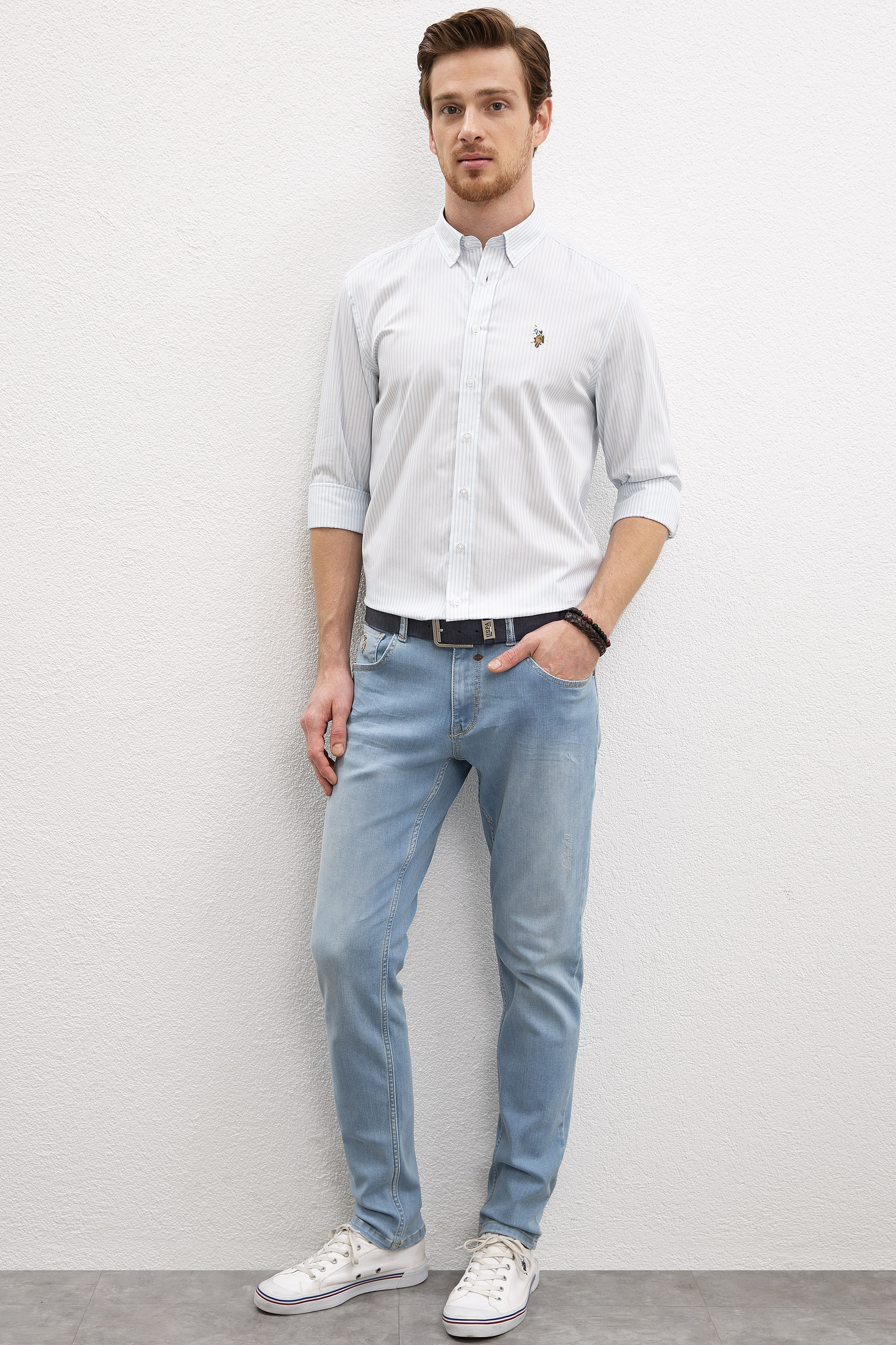 Erkek Mavi Denim Pantolon