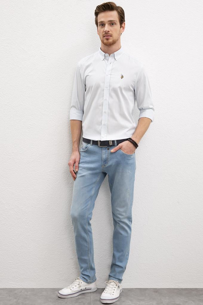 Erkek Mavi Denim Pantolon